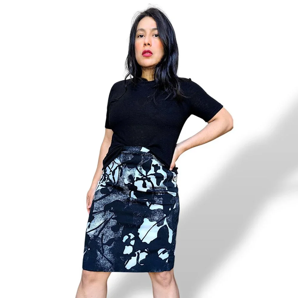 Piazza Sempione made in Italy Rorschach abstract art high rise skirt IT 46